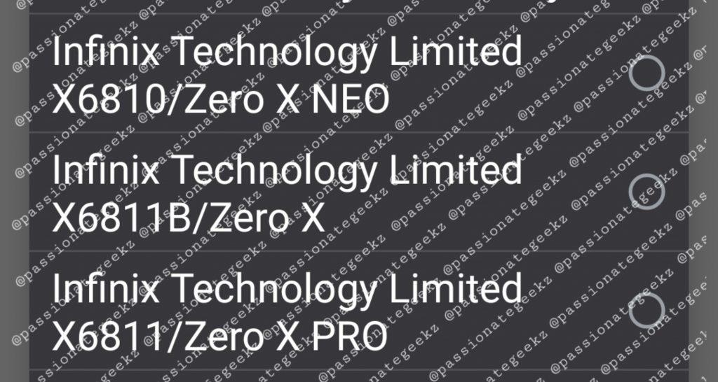 Infinix Zero X List