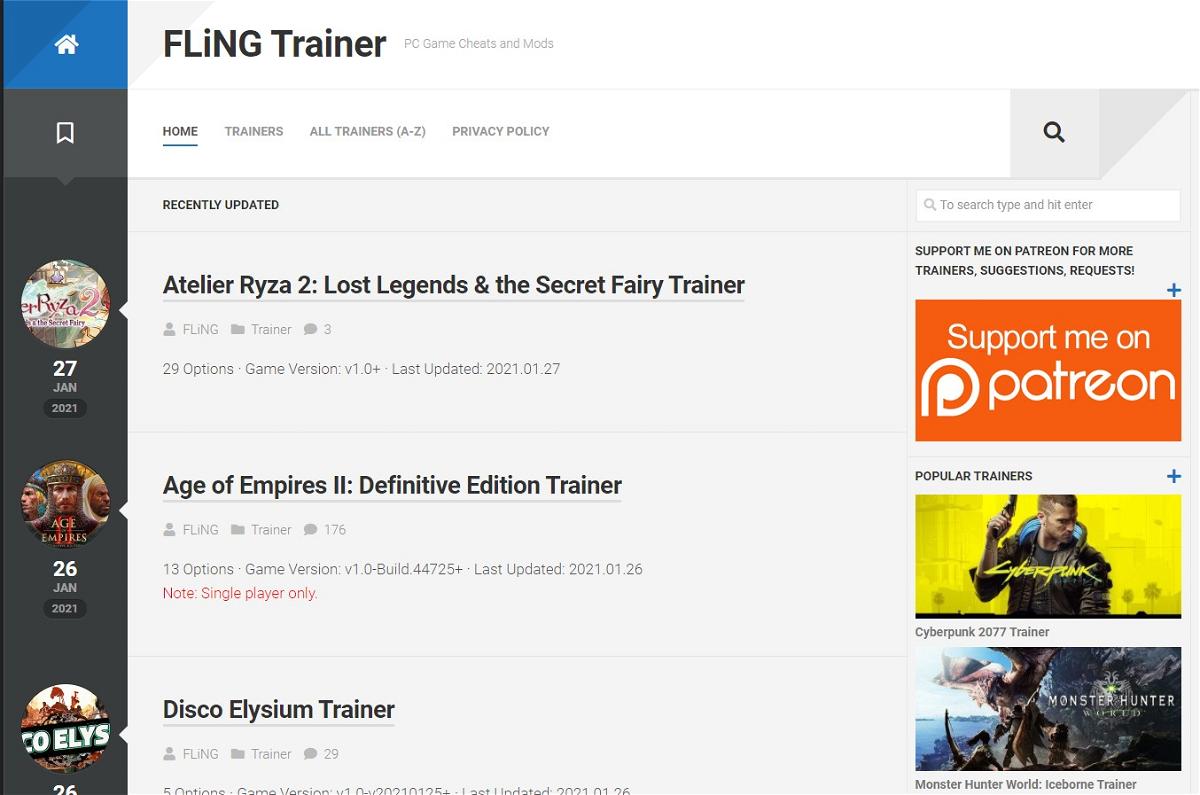 Flingtrainer