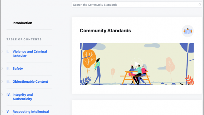 Facebook Community Standard