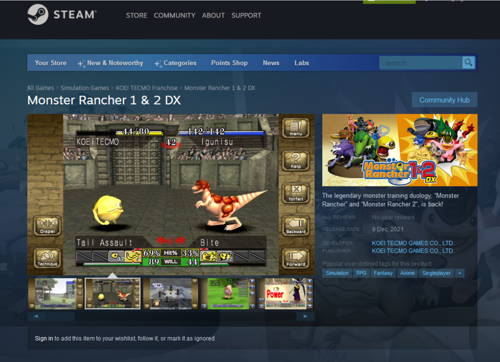 Monster Rancher 1 & 2 DX Juga Akan Rilis di Steam