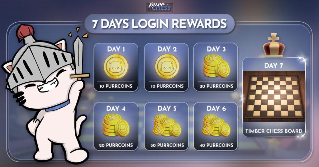PurrChess 7 Day Login Rewards
