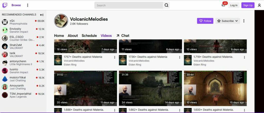 Channel Twitch Volcanicmelodies