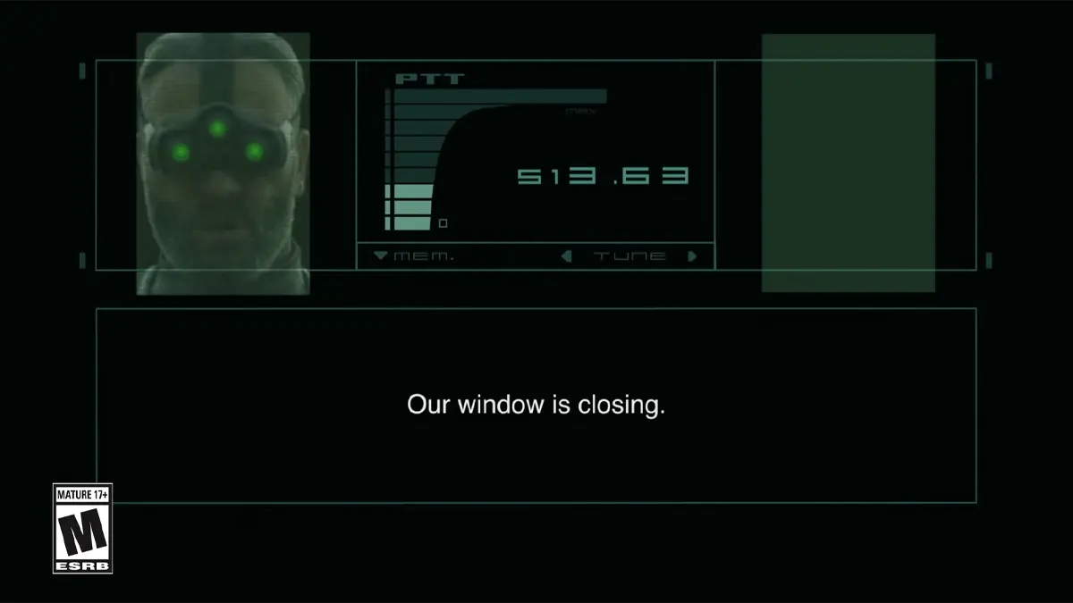 Sam Fisher di Codec Screen