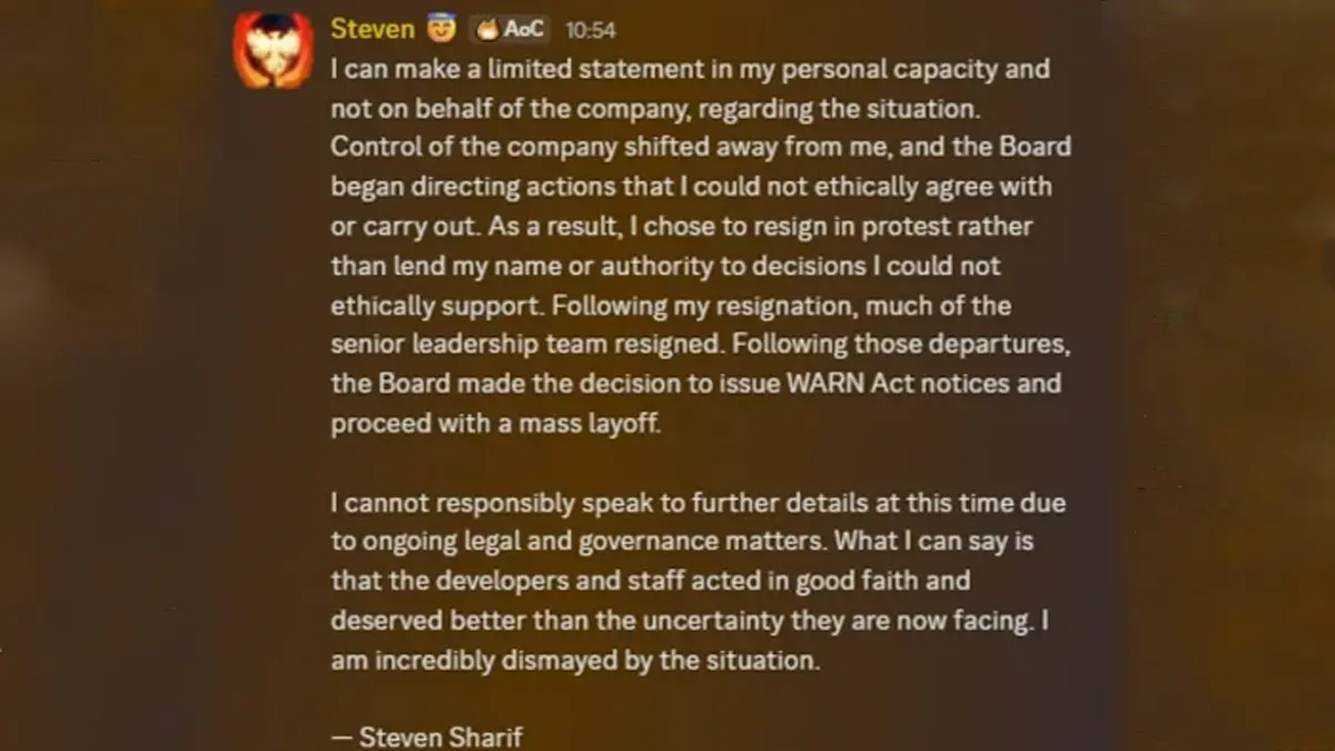 CEO Umumkan melalui Discord